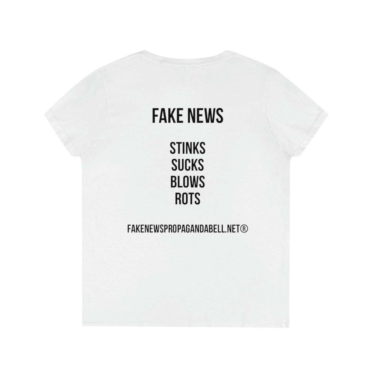 FAKE NEWS STINKS… Ladies’ V-Neck T-Shirt