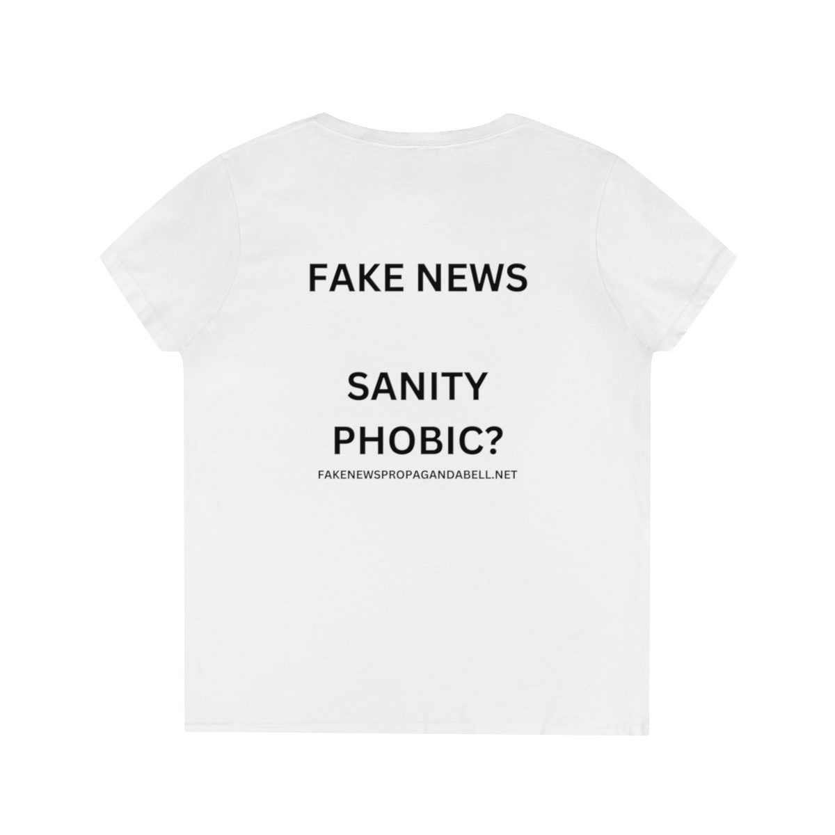 SANITY PHOBIC?  Ladies’ V-Neck T-Shirt