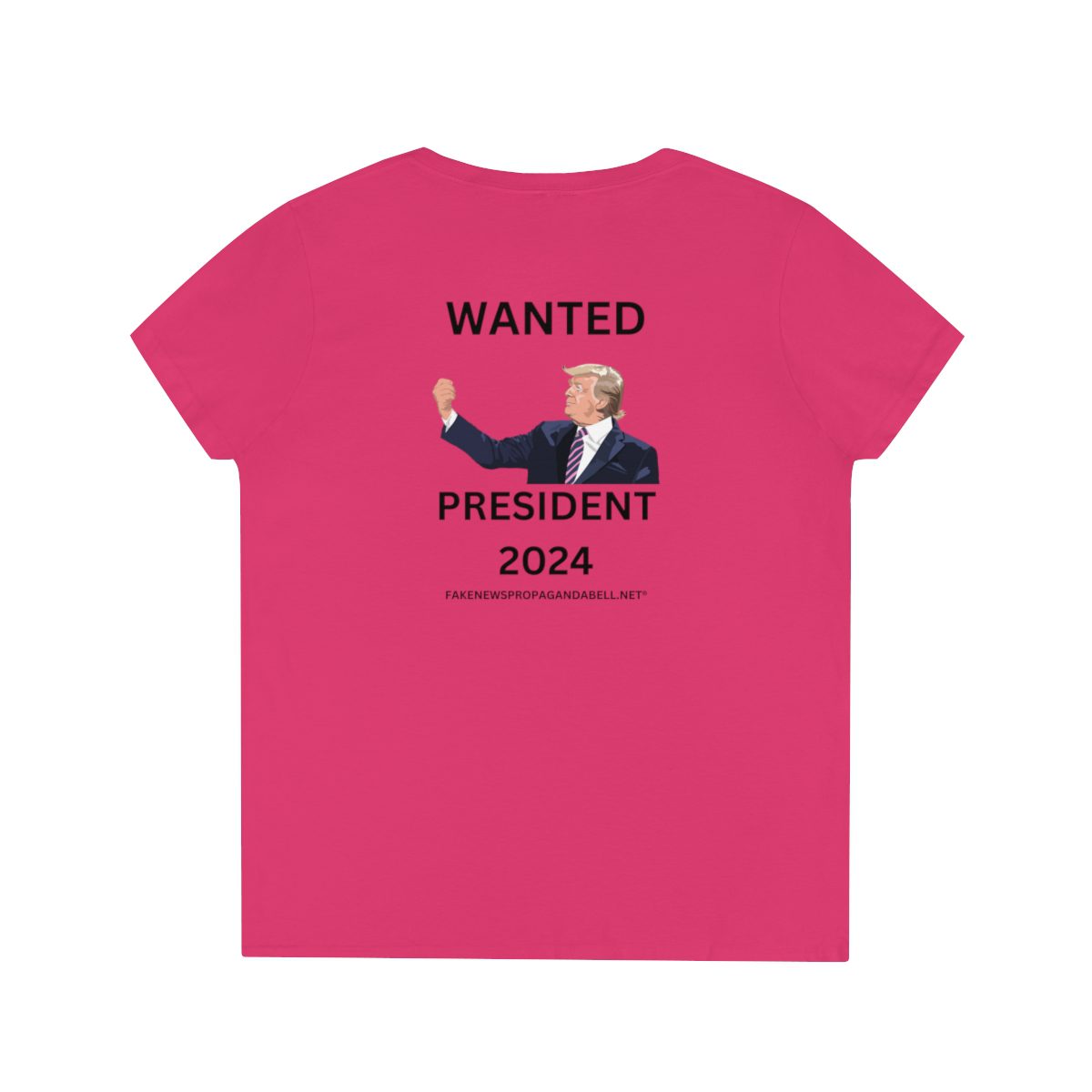 WANTED PRESIDENT 2024  Ladies’ V-Neck T-Shirt
